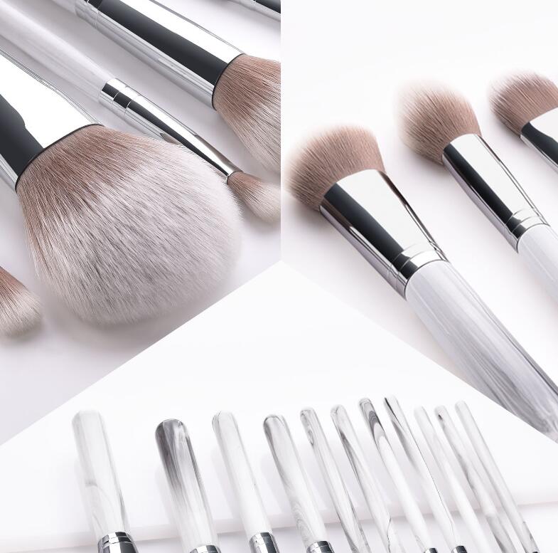 Marble Makeup Brush Kit, Essential Cosmetic Brushes For Beginners - Image 3
