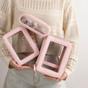 Clarity Large Jetset Case Clear Toiletry Bag Multipurpose Travel Makeup Train Case Portable Cosmetic Organizer Transparent Storage Bag