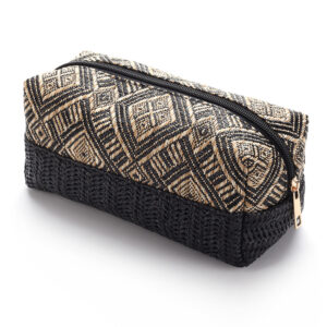 Straw Cosmetic Bag, Raffia Small Pouch, Knitted Makeup Bag