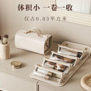 Large Transparent Toiletry Bag Portable Travel Makeup Brush Bag Cosmetic Organizer Storage Bag