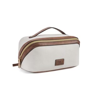 Expandable Travel Makeup Bag, Leather Cosmetic Case, Large Capacity Cosmetic Bags